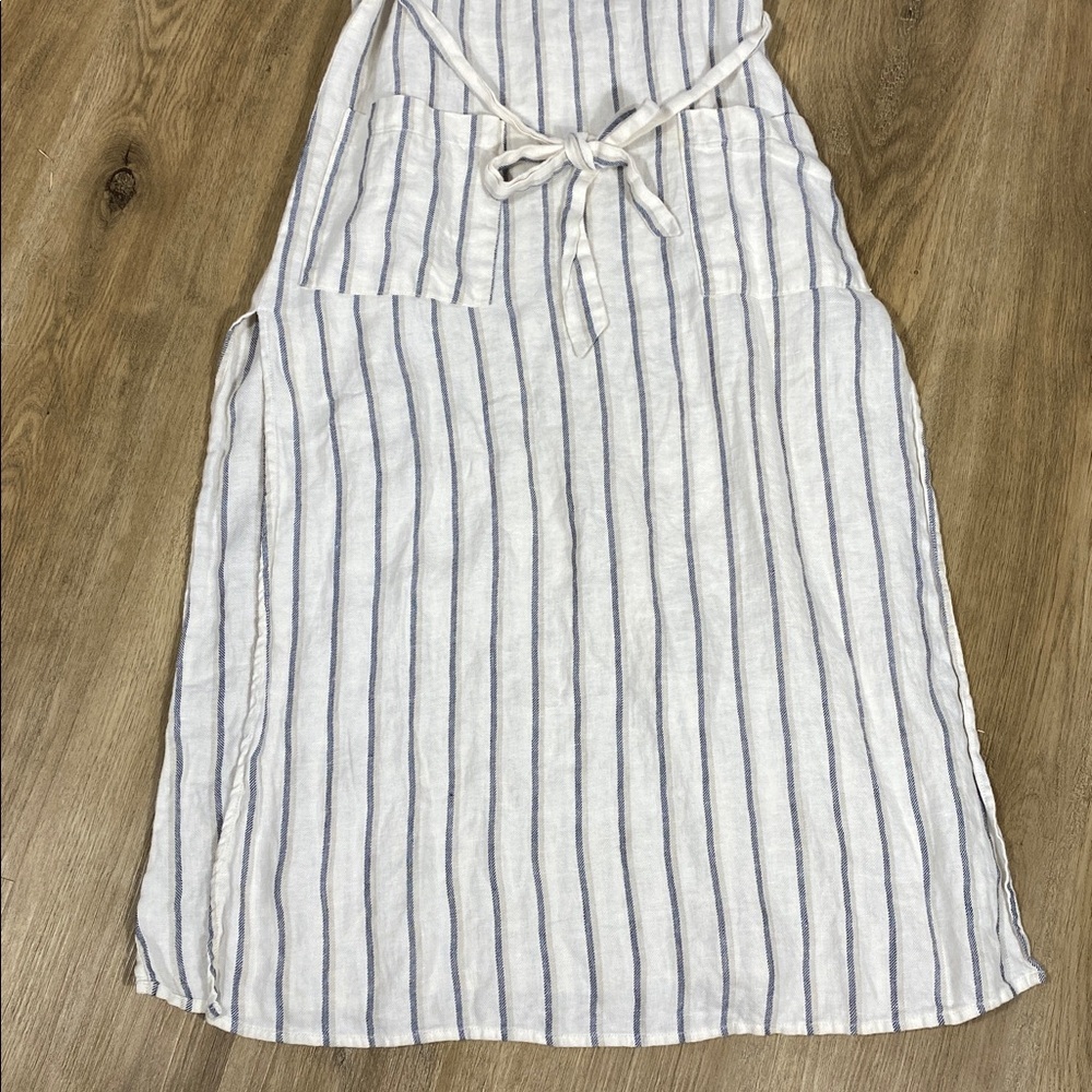 Reformation Elliot dress 100% Linen Striped Midi Dress Sleeveless - Picture 5 of 16